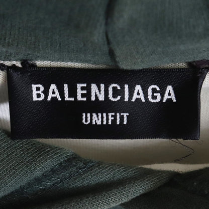 BALENCIAGA 21SS Caps Destroyed Hoodie Green Size M