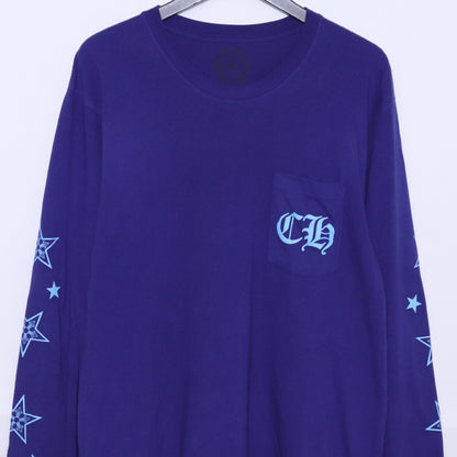 CHROME HEARTS Back Star Print T-Shirt Blue Size L