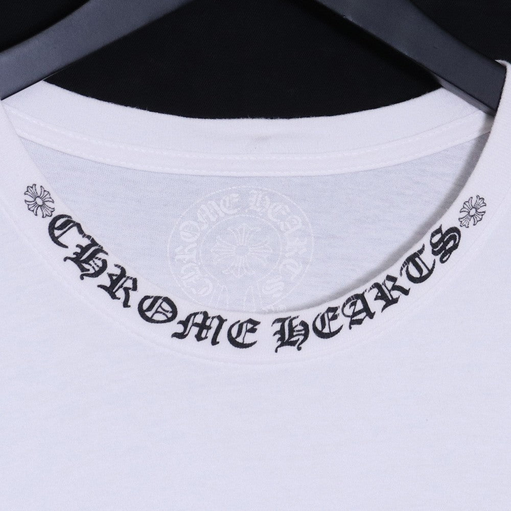 CHROME HEARTS Neck Logo Long Sleeve T-Shirt White Size XL