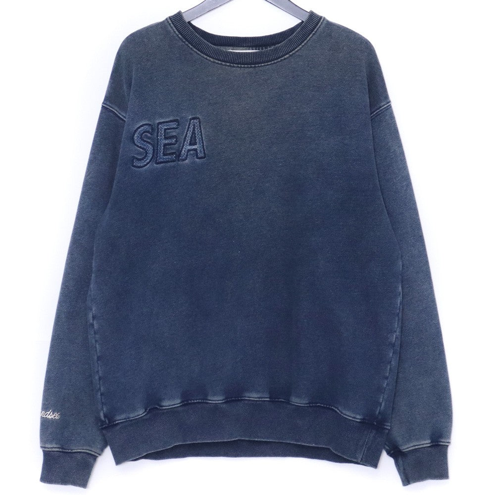 WIND AND SEA Indigo Crew Neck Logo T-Shirt Size L