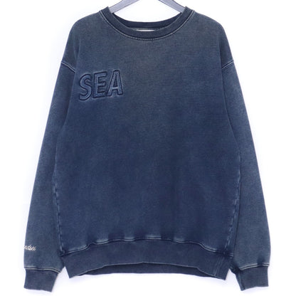 WIND AND SEA Indigo Crew Neck Logo T-Shirt Size L