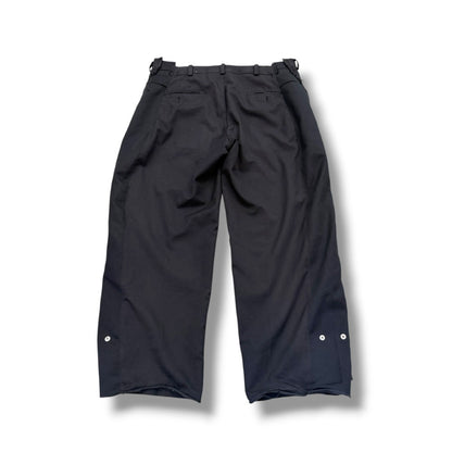 OLD PARK Remake Zip Baggy Slacks Black Size L