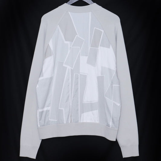 HERMES H Cinetiq Wool Knit Blouson Jacket Gray Size L