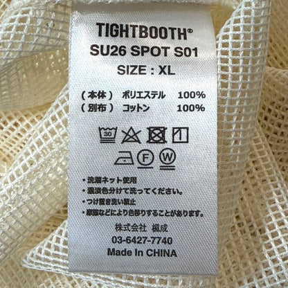 TIGHTBOOTH Mesh Skipper Shirt White Short Sleeve Size XL