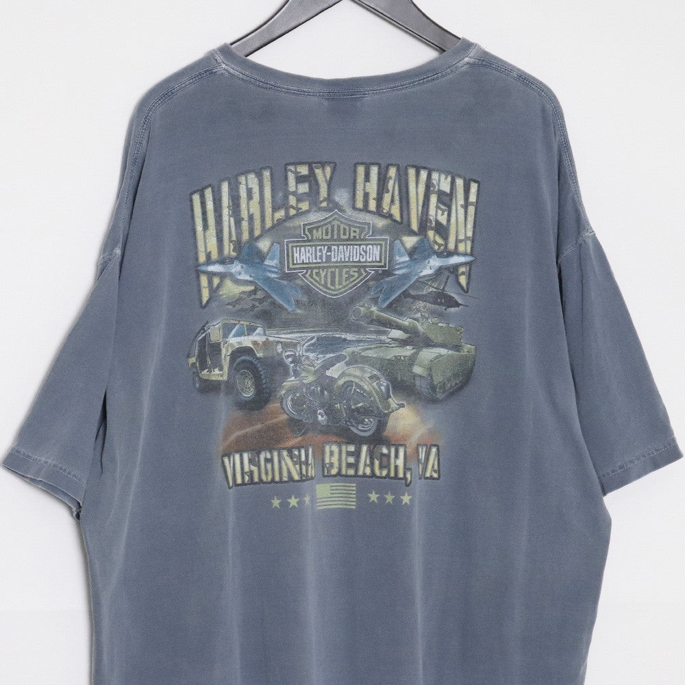 HARLEY DAVIDSON Virginia Beach Band T-Shirt Blue Size 2XL