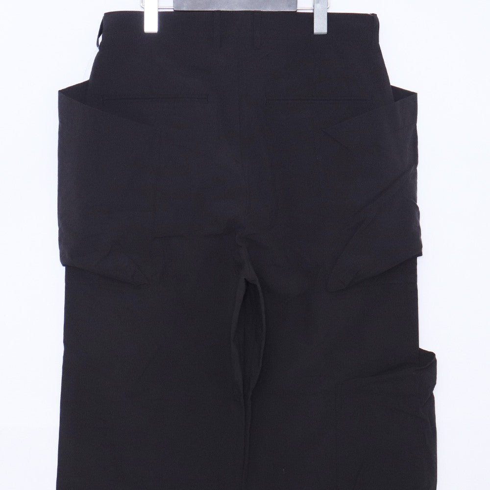 ALMOSTBLACK 24SS Black Wide Woven Big Pocket Pants Size 1