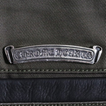 CHROME HEARTS Cross Button Leather Trim Chino Pants Size 33