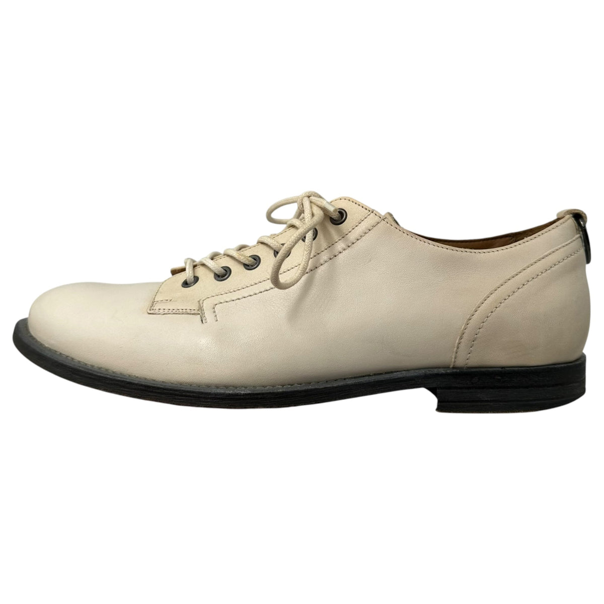 McQ Old 6-Hole Plain-Toe Leather Shoes Ivory Size EU 42