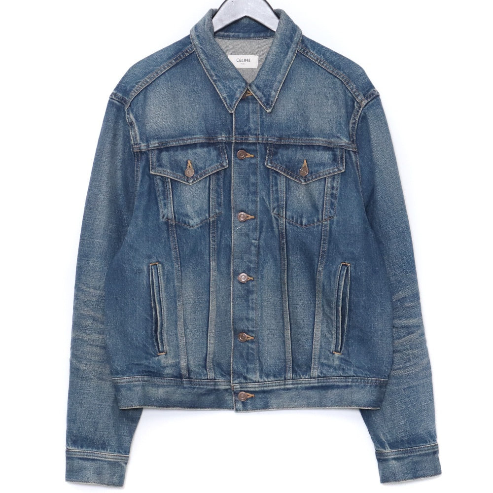 CELINE 22AW BOY DOLL Union Wash Denim Jacket Indigo Size XS