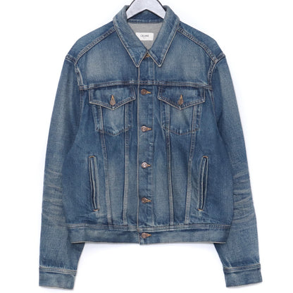 CELINE 22AW BOY DOLL Union Wash Denim Jacket Indigo Size XS