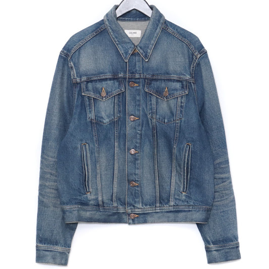CELINE 22AW BOY DOLL Union Wash Denim Jacket Indigo Size XS