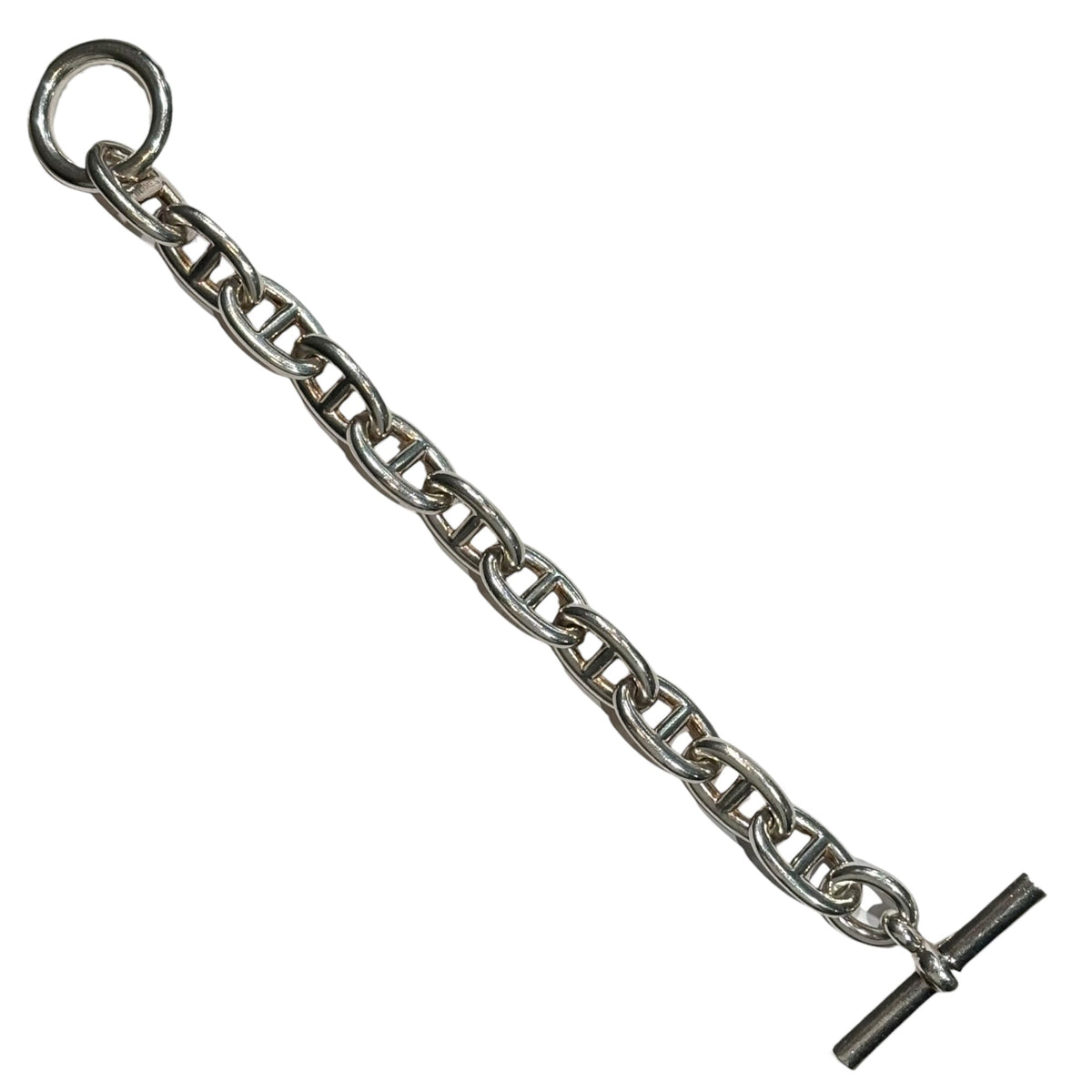 HERMES Chaine d’Ancre TGM 11 Link Bracelet Silver