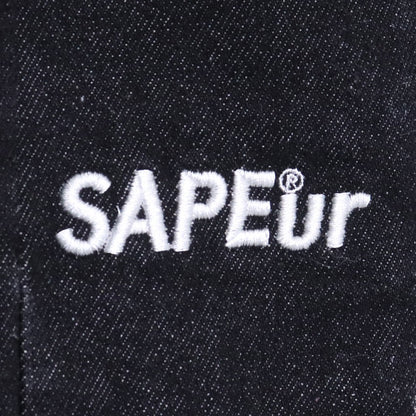SAPEUR Denim Track Pants Black Size XL