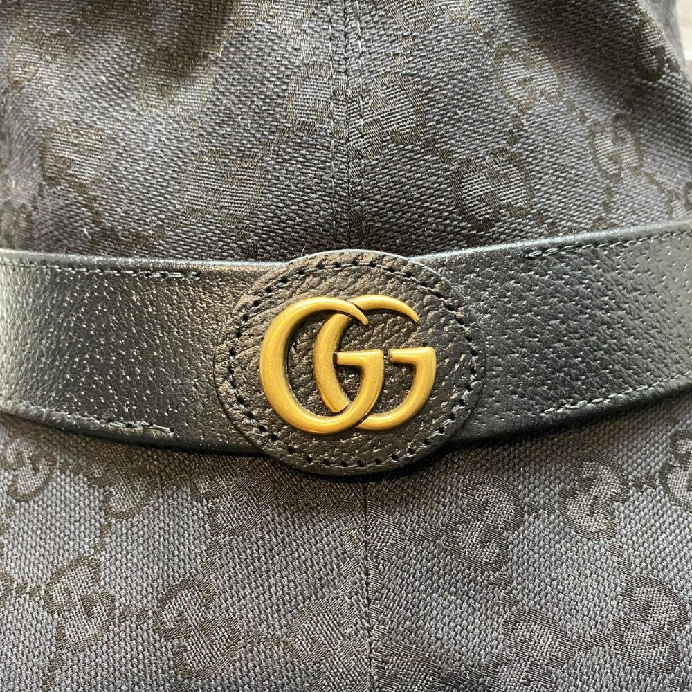 GUCCI Original GG Canvas Bucket Hat Black Size L