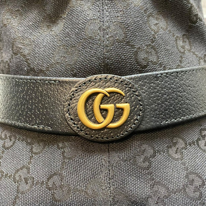 GUCCI Original GG Canvas Bucket Hat Black Size L