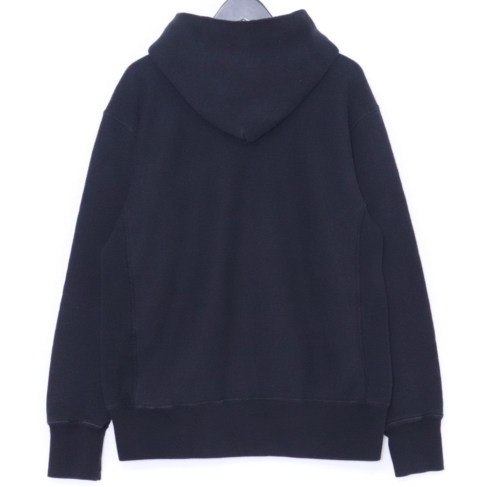 STUSSY × CHAMPION Reverse Weave Felt Hoodie Black Size L