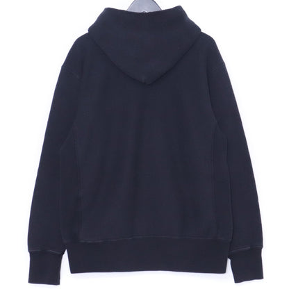 STUSSY × CHAMPION Reverse Weave Felt Hoodie Black Size L