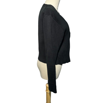 Y's 90s Buttonless Cotton Knit Cardigan Black Size FREE