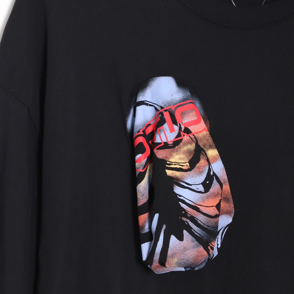 RAF SIMONS 21AW Oversized Printed Holes T-Shirt Black Size L