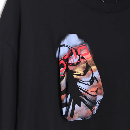 RAF SIMONS 21AW Oversized Printed Holes T-Shirt Black Size L
