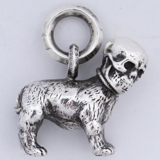 CHROME HEARTS Foti Skeeter Dog Silver Pendant Size F