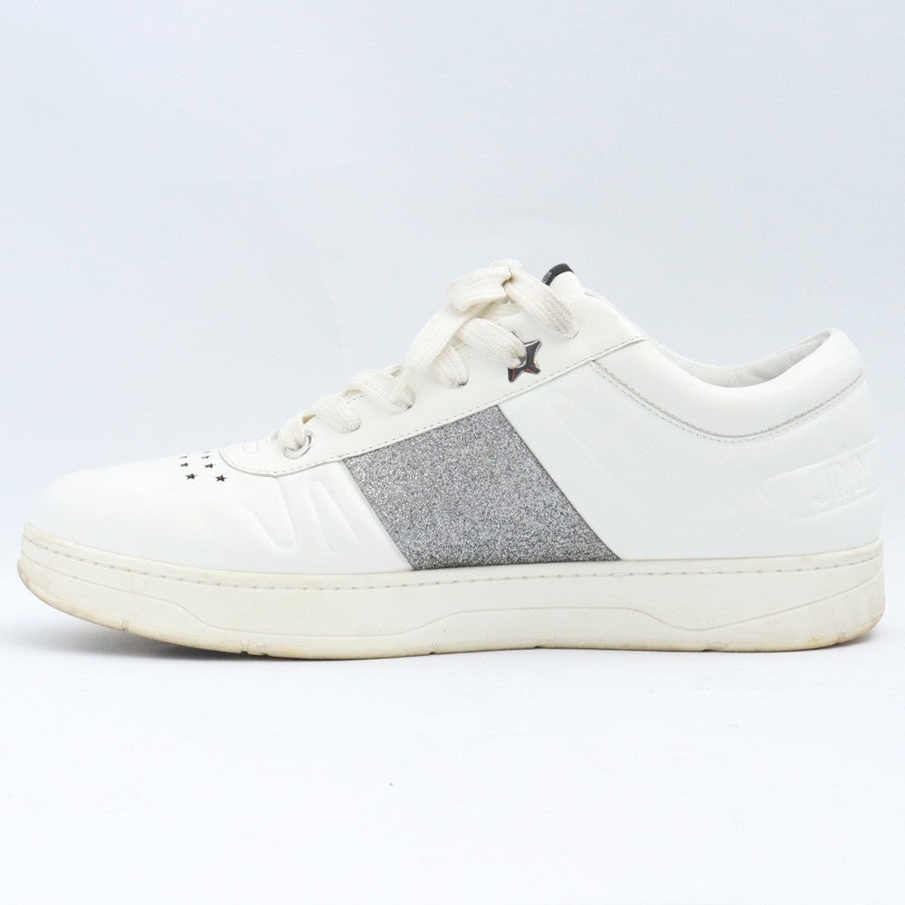 Jimmy Choo HAWAII M FAF Sneakers White Silver Size EU 44