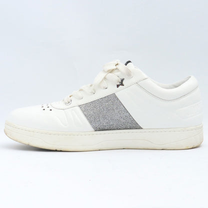 Jimmy Choo HAWAII M FAF Sneakers White Silver Size EU 44