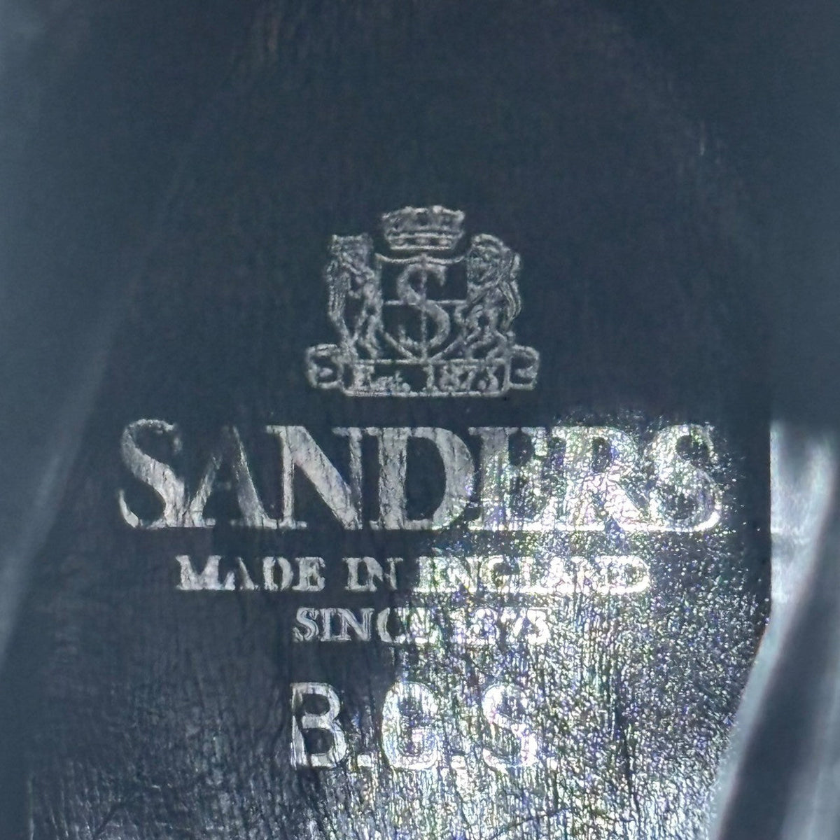 SANDERS B.G.S Apron Derby Boots Black U-Tip Size 6 1/2