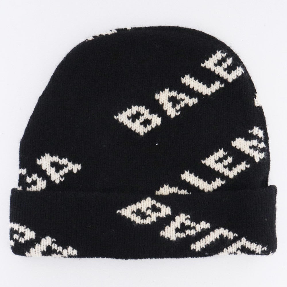 BALENCIAGA 19AW Allover Logo Beanie Black Size F