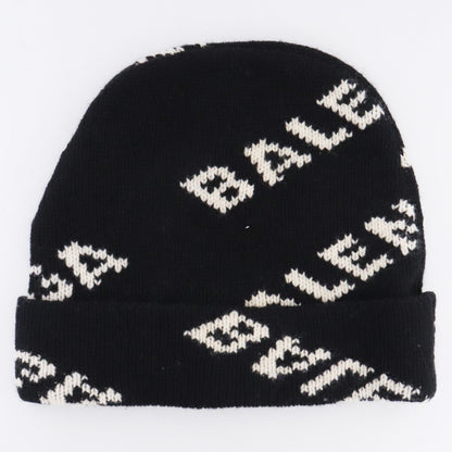 BALENCIAGA 19AW Allover Logo Beanie Black Size F