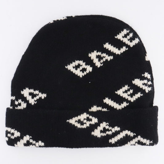 BALENCIAGA 19AW Allover Logo Beanie Black Size F