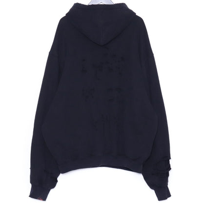 Balenciaga CAPS Destroyed Hoodie Black 21SS Size XS
