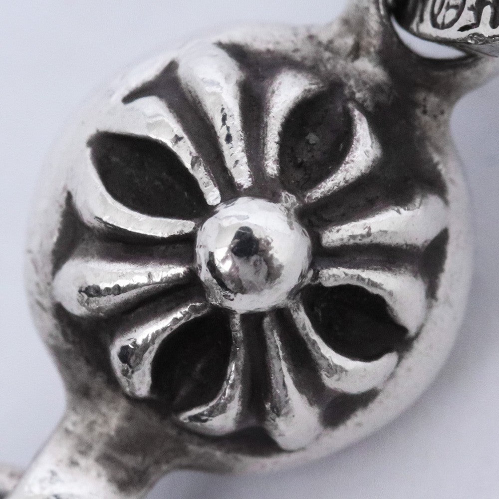 CHROME HEARTS 1 Ball Tiny CH Cross Charm Silver Size F