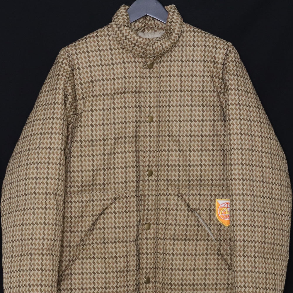 Evisu Patch Check Down Jacket Beige Size 38