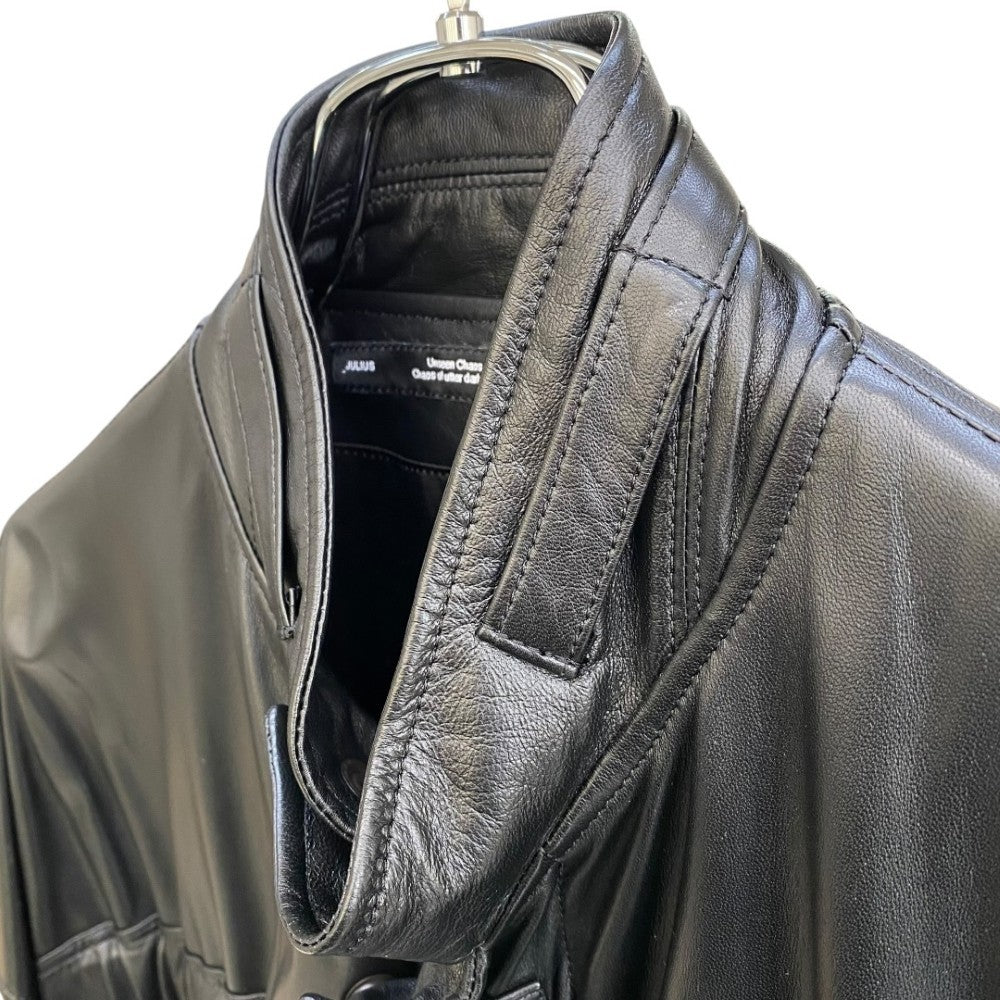 JULIUS 22SS Lamb Leather Jacket Black Size 3