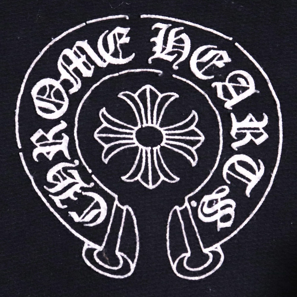 Chrome Hearts Old Flag Horseshoe Zip Hoodie Black Size M