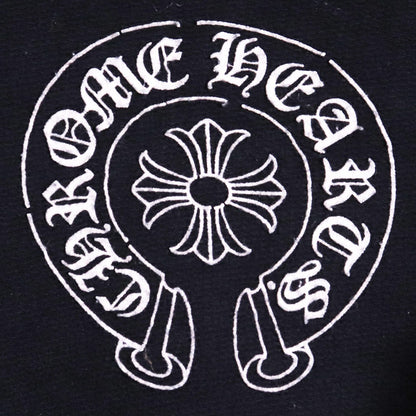 Chrome Hearts Old Flag Horseshoe Zip Hoodie Black Size M