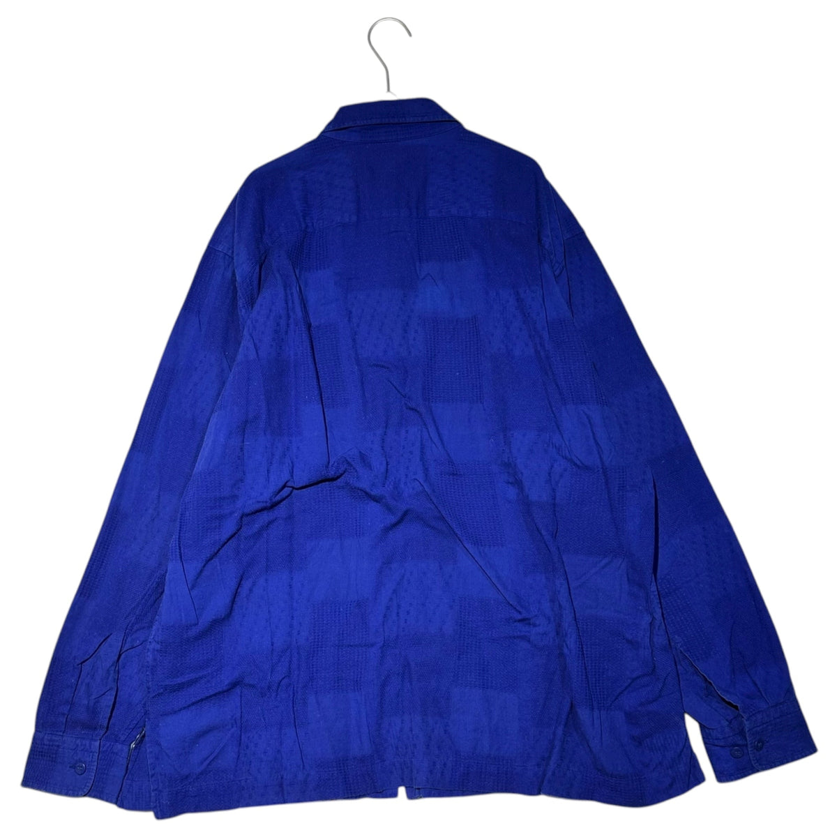 ISSEY MIYAKE MEN 13SS Panel Check Cotton Shirt Blue Size 3
