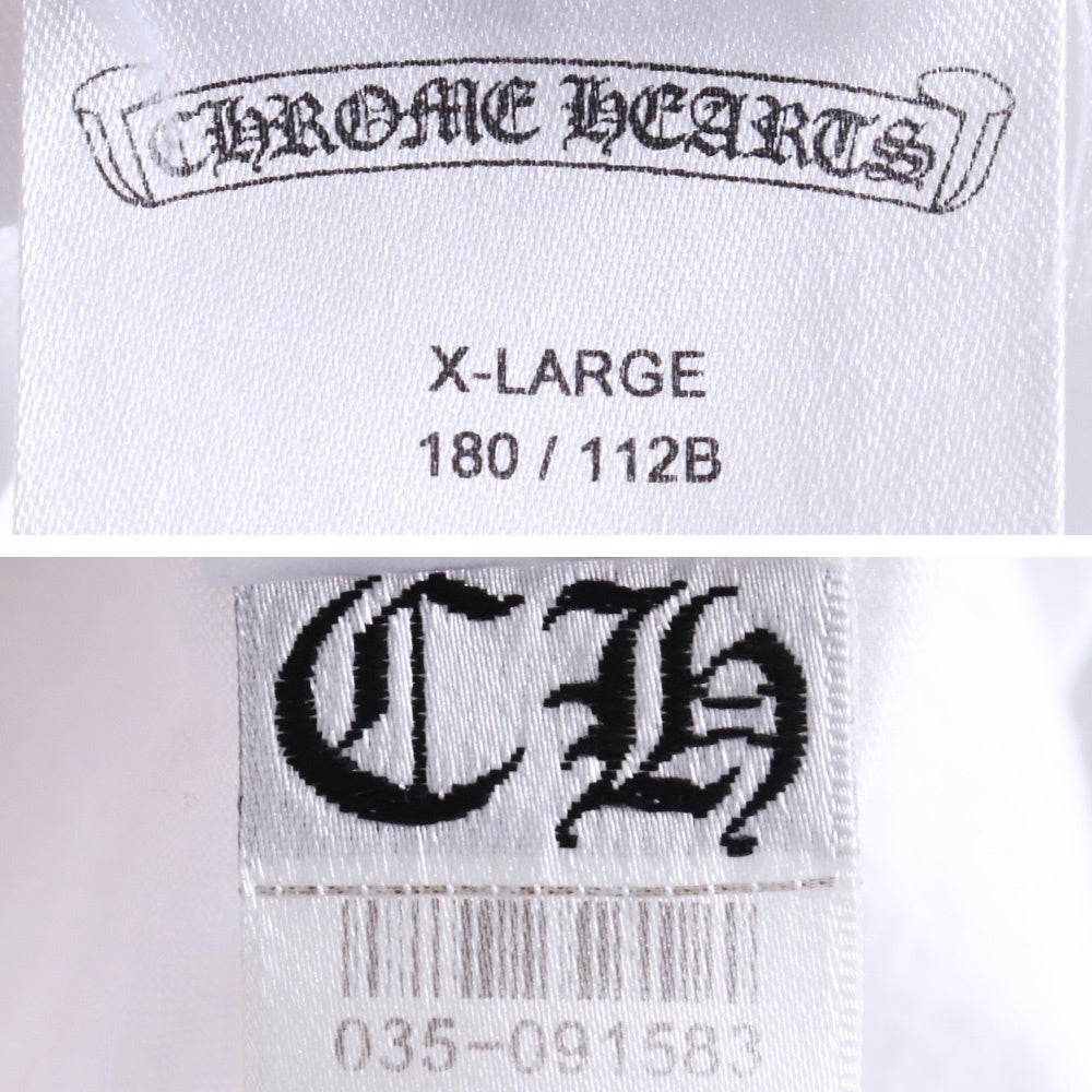 CHROME HEARTS Neck Logo Long Sleeve T-Shirt White Size XL