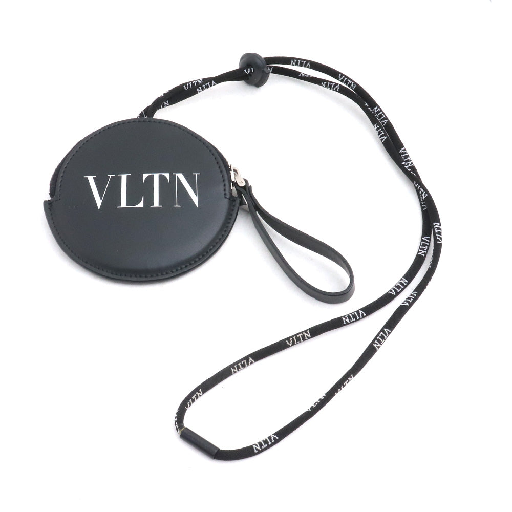 VALENTINO Neck Strap Coin Case Black Size F