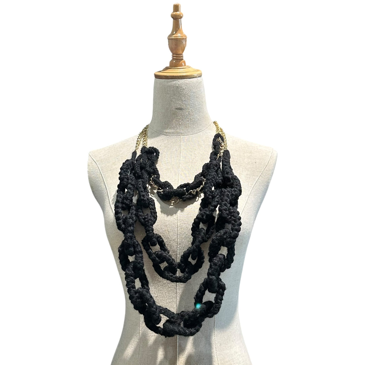 tricot COMME des GARCONS Triple-Strand Knit Necklace B&G