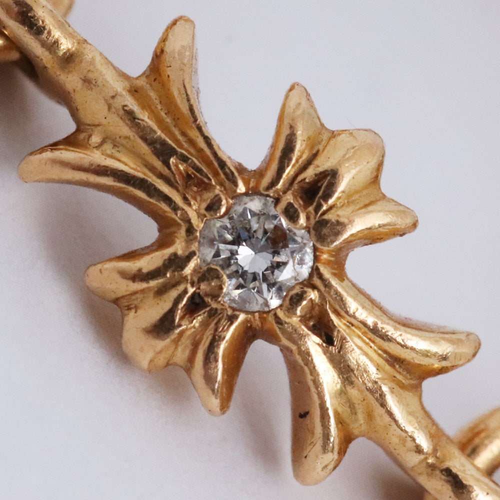 CHROME HEARTS 22K Gold Tiny E CH Diamond Ring Size ONE SIZE