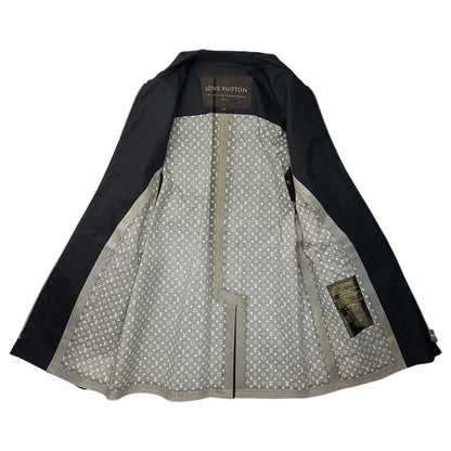 LOUIS VUITTON Monogram Zip Coated Macintosh Coat Size 34
