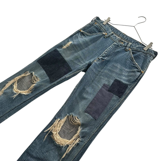 NUMBER (N)INE 03AW "TOUCH ME I'M SICK" Patchwork Denim Pants