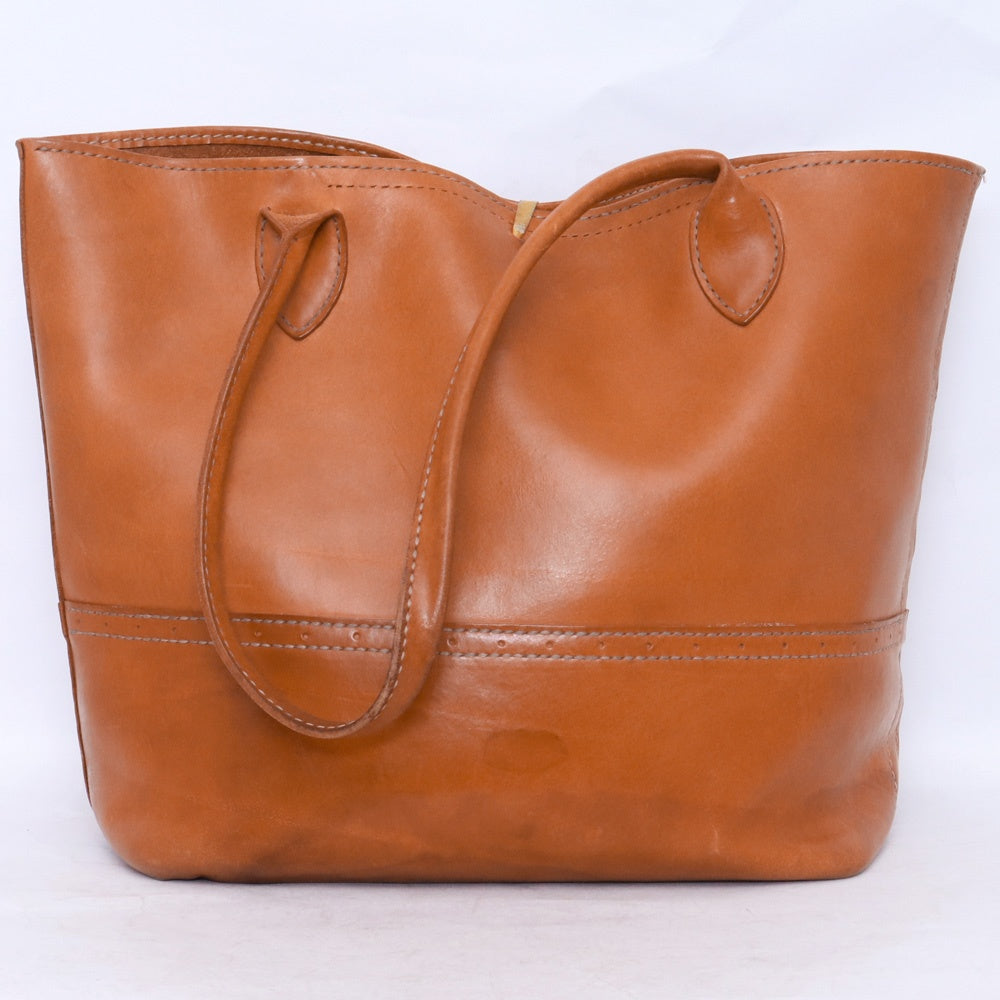 TARO WASHIMI Leather Concho Tote Bag Brown Size F