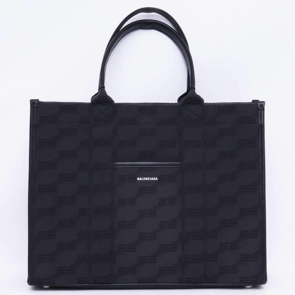 BALENCIAGA BB Logo Hardware 2-Way Tote Bag Black Size F