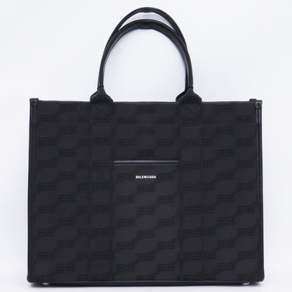 BALENCIAGA BB Logo Hardware 2-Way Tote Bag Black Size F