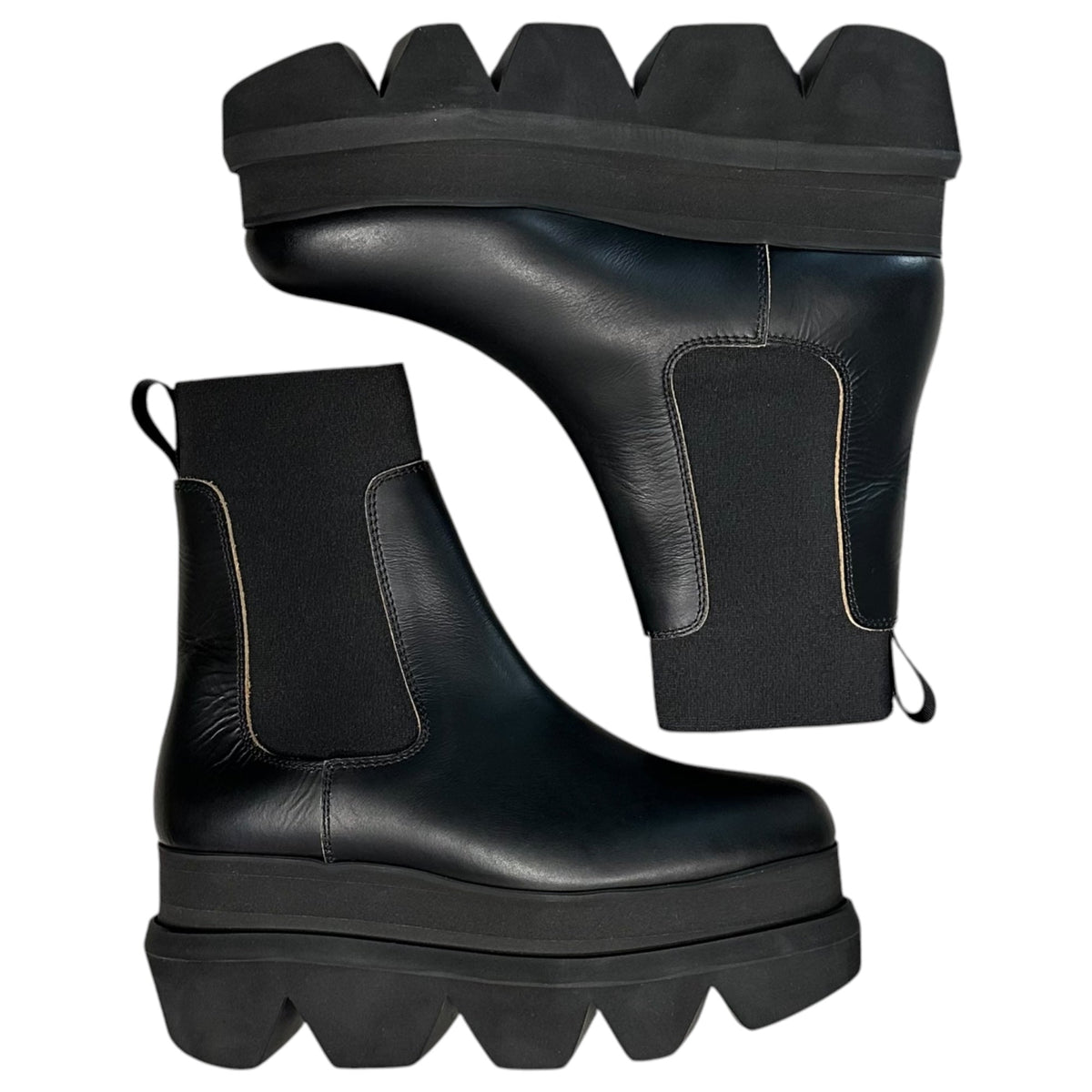 sacai Platform Side Gore Chelsea Boots Black Size EU 39