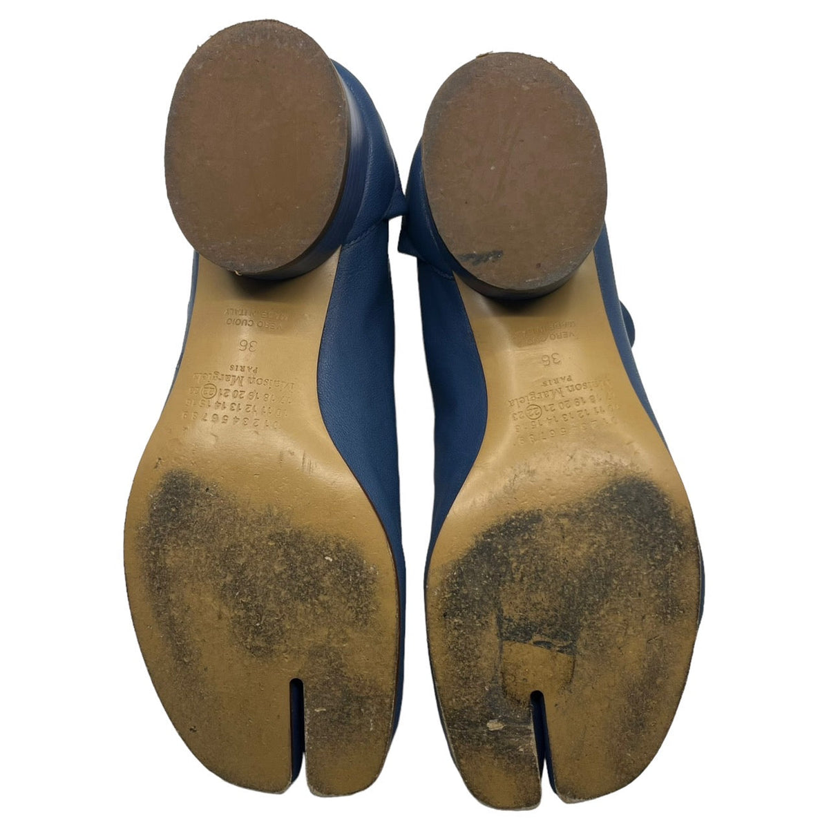 MAISON MARGIELA Tabi Leather Short Boots Blue Size 36