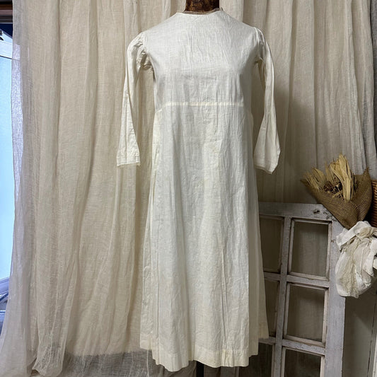 Euro Vintage 50s Cotton Lace Dress Beige